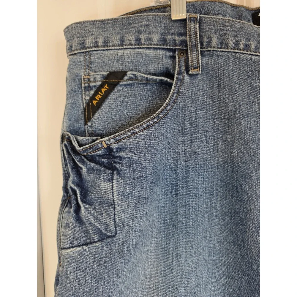 Ariat Rebar M4 Jeans Mens 42x32 Relaxed Boot Cut DuraStretch Blue Work Denim